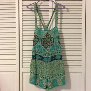 Spell & The Gypsy Aloha Overalls Turquoise size L